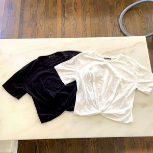 Two Zara cropped knot tshirts